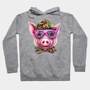 Pig with Glasses #4 Hoodie